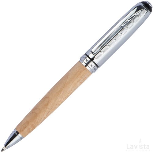 Mark Twain pennenset van hout beige