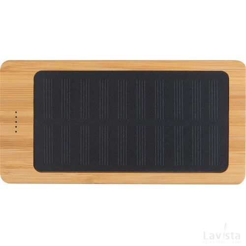Powerbank met bamboe ommanteling beige