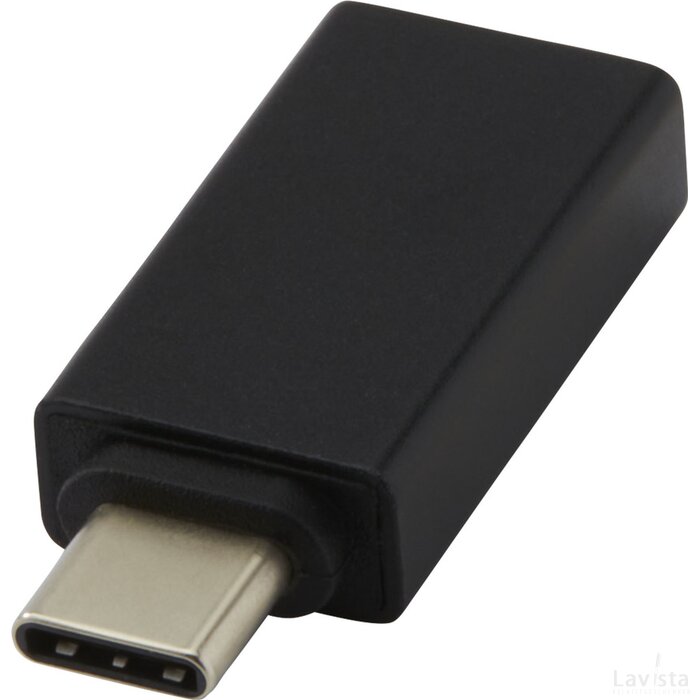Adapt aluminium USB-C naar USB-A 3.0 adapter Zwart