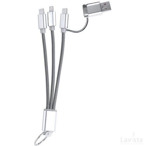 Frecles Sleutelhanger Usb-Oplaadkabel Donker Grijs