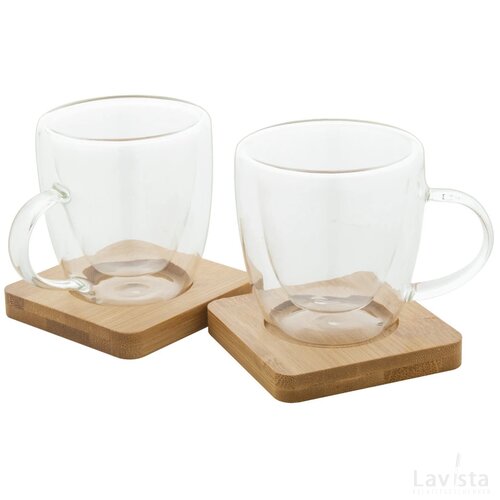 Mocaboo Glazen Espresso Kopjes Set Wit