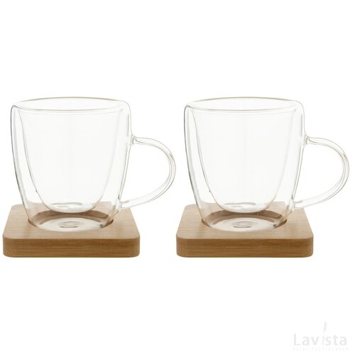 Mocaboo Glazen Espresso Kopjes Set Wit