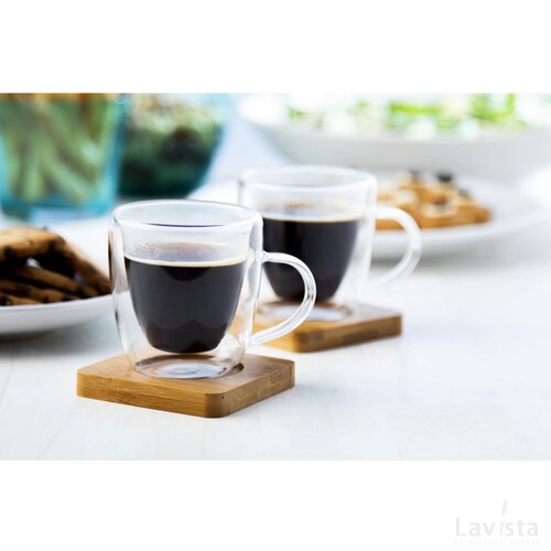Mocaboo Glazen Espresso Kopjes Set Wit