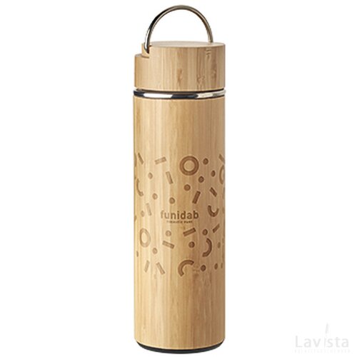 Bamboe thermosfles met thee-ei (450 ml) Naturel