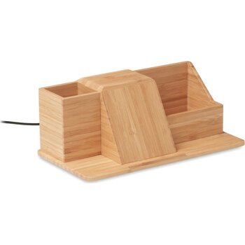 Desktop draadloze lader 10w Groovy hout