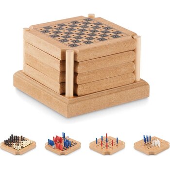 Set onderzetters met spelletjes Bruin