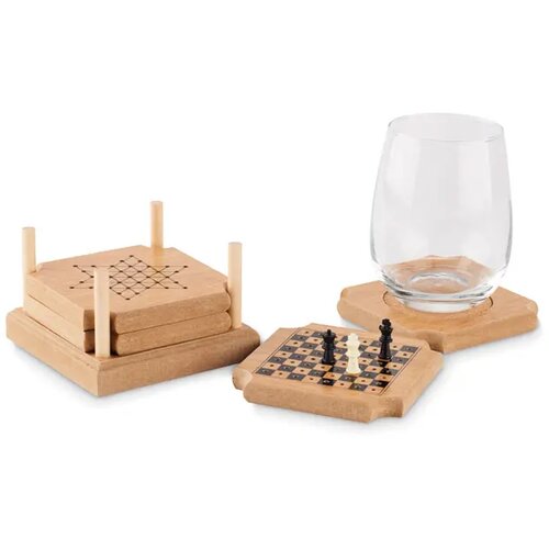 Set onderzetters met spelletjes Bruin