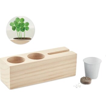 Bureaustandaard met zadenkit Thila hout