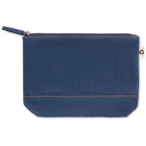 Gerecycled denim toilettasje Style pouch blauw