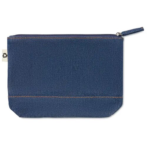 Gerecycled denim toilettasje Style pouch blauw