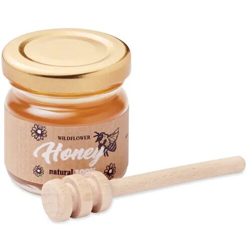 Wilde bloemenhoning pot set Dauber hout