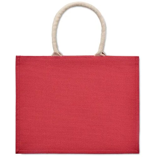 Jute tas met katoenen hengsels Aura rood
