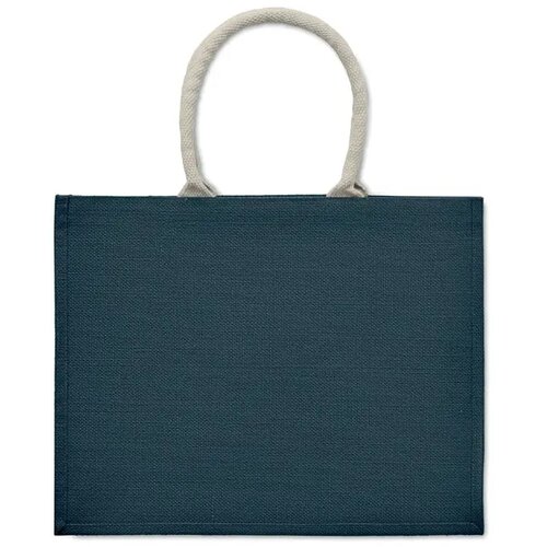 Jute tas met katoenen hengsels Aura blauw
