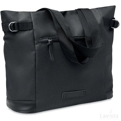 600d rpet schoudertas Daegu bag zwart