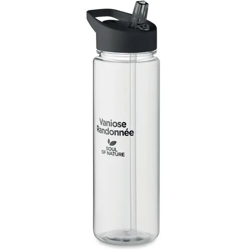 RPET waterfles met fliptop Zwart 650 ml