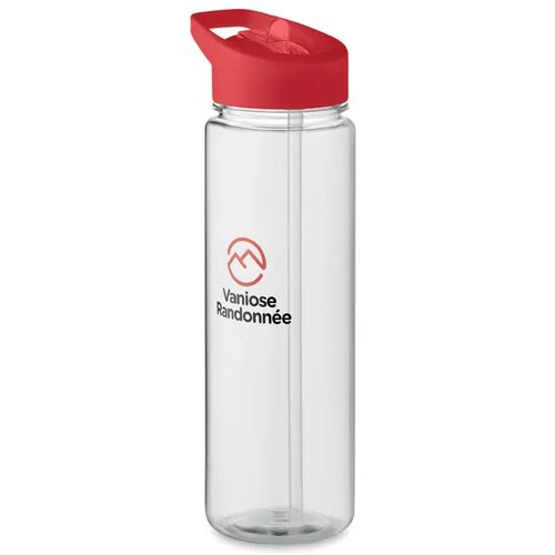 RPET waterfles met fliptop Rood 650 ml