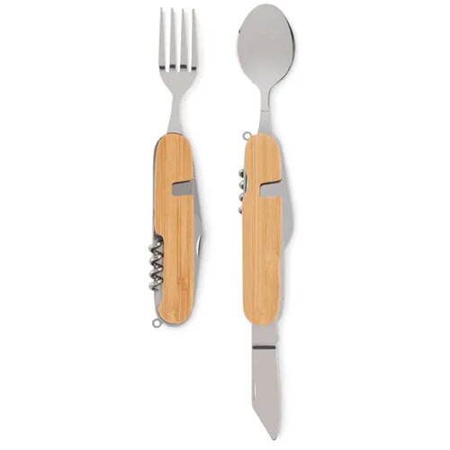 Multitool zakmes met bestekset Bruin