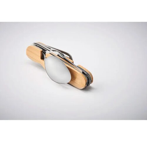 Multitool zakmes met bestekset Bruin