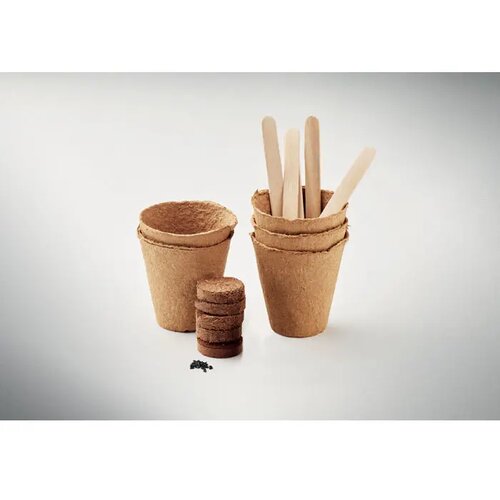 Kweetset met bloemen of salade Beige