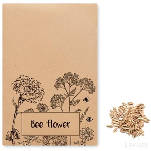 Bloemenzaadjes in envelop Seedlopebee beige
