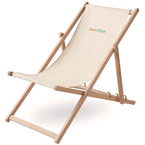Houten strandstoel Beige