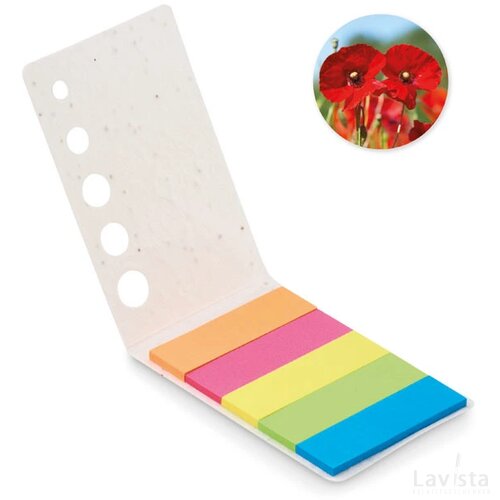 Zaadpapier pagemarkers Memo seed wit