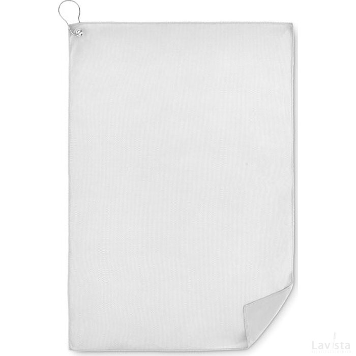 Rpet golfhanddoek met hanger Towgo wit