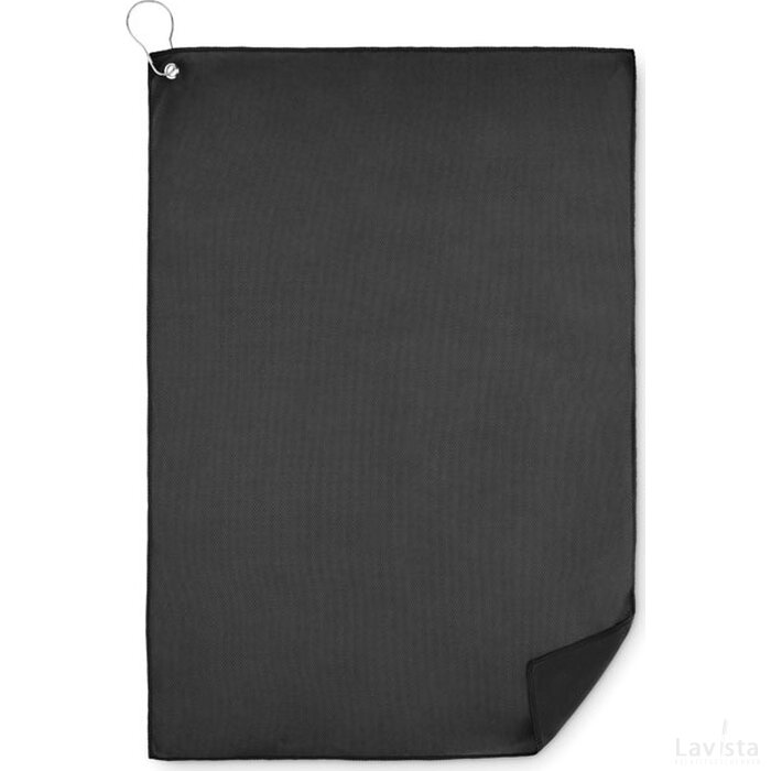 Rpet golfhanddoek met hanger Towgo zwart