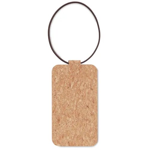 Bagagelabel van kurk Ovalis beige