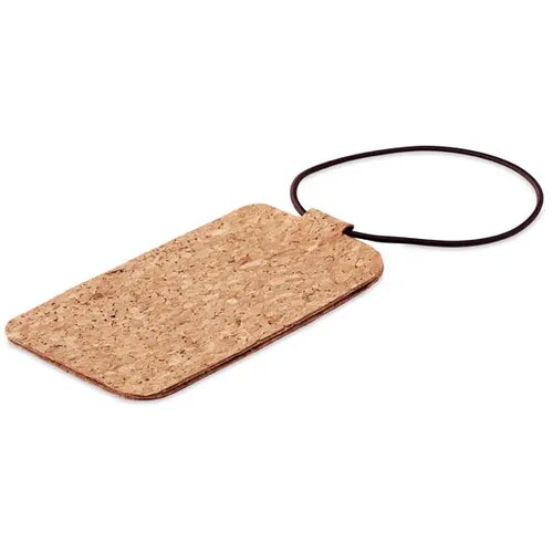 Bagagelabel van kurk Ovalis beige
