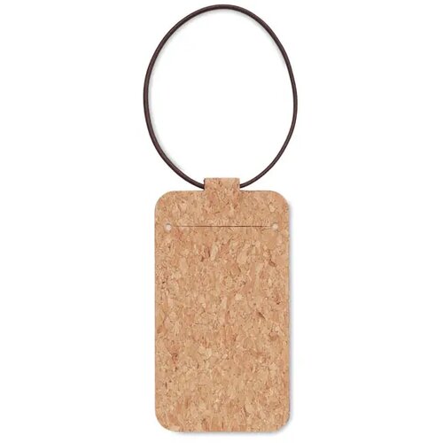 Bagagelabel van kurk Ovalis beige