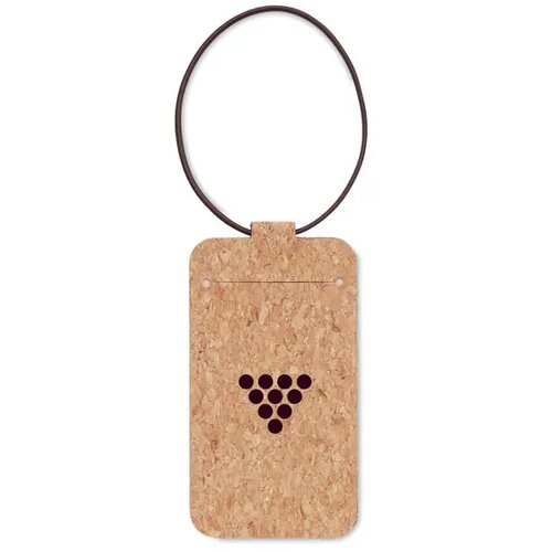 Bagagelabel van kurk Ovalis beige