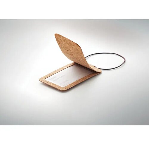 Bagagelabel van kurk Ovalis beige
