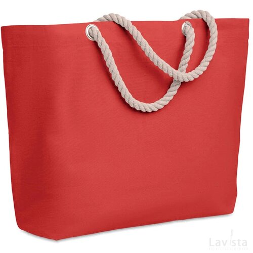 Strandtas met koord Menorca rood