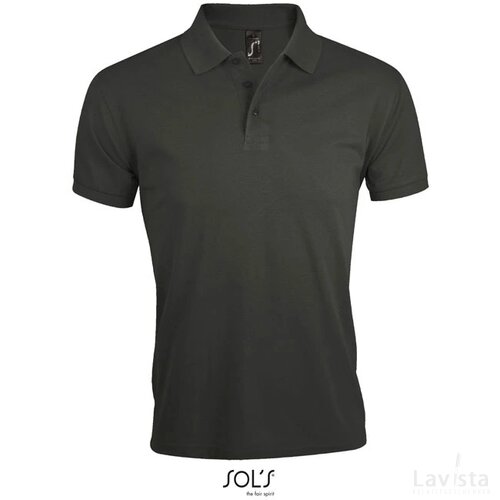 Prime heren polo 200g Prime men donker grijs