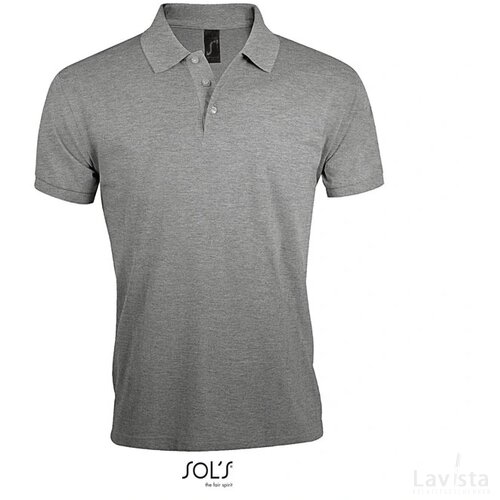 Prime heren polo 200g Prime men grey melange