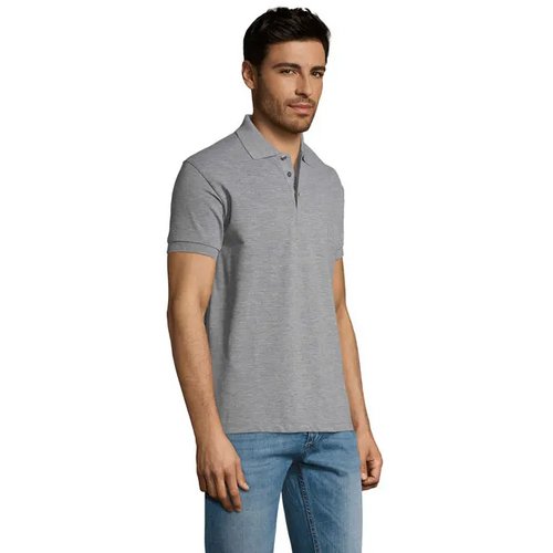 Prime heren polo 200g Prime men grey melange