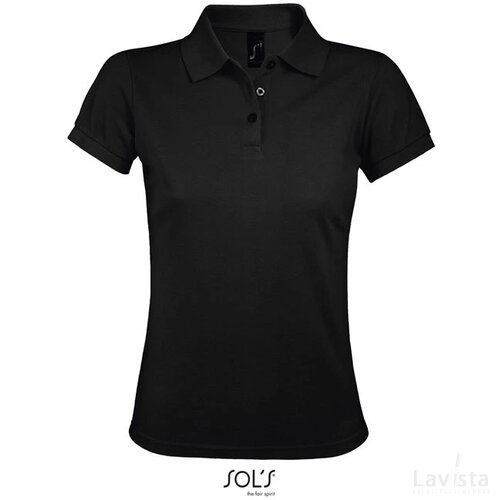 Prime dames polo200g Prime women zwart