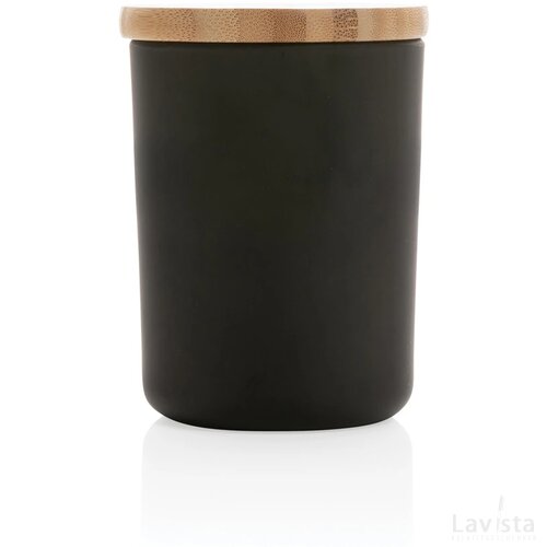 Ukiyo luxe geurkaars met bamboe deksel zwart
