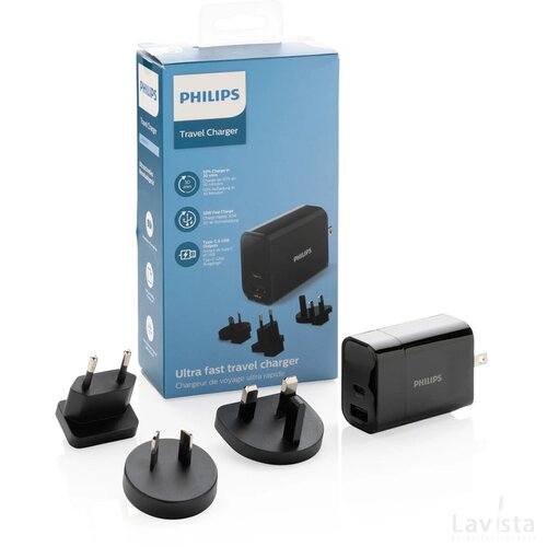 Philips 30W ultra snelle reisadapter set zwart