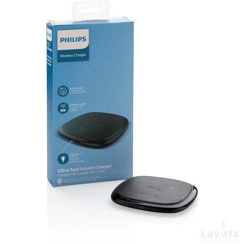 Philips 10W Qi draadloze oplader zwart