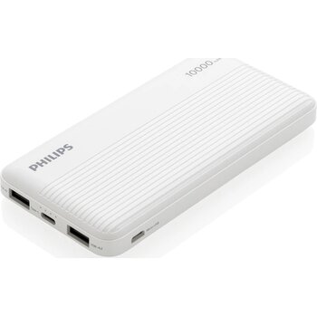 Philips 10.000 mAh platte powerbank wit