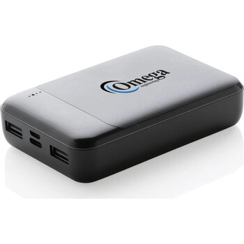 RCS standaard recycled plastic 10.000 mAh powerbank zwart