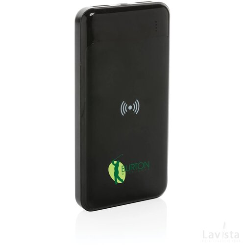 RCS standaard recycled plastic wireless powerbank zwart