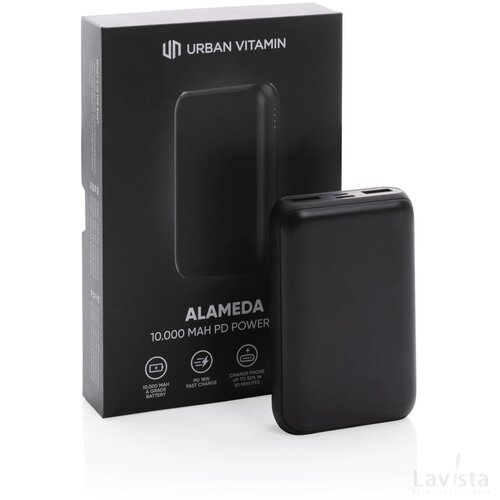 Urban Vitamin Alameda 10.000 mAh 18W PD powerbank zwart