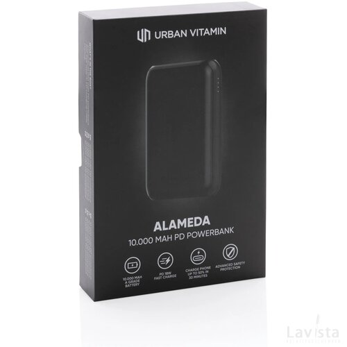 Urban Vitamin Alameda 10.000 mAh 18W PD powerbank zwart