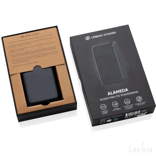 Urban Vitamin Alameda 10.000 mAh 18W PD powerbank zwart