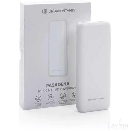Urban Vitamin Pasadena 20.000 mAh 18W PD powerbank wit
