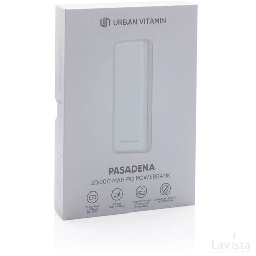 Urban Vitamin Pasadena 20.000 mAh 18W PD powerbank wit