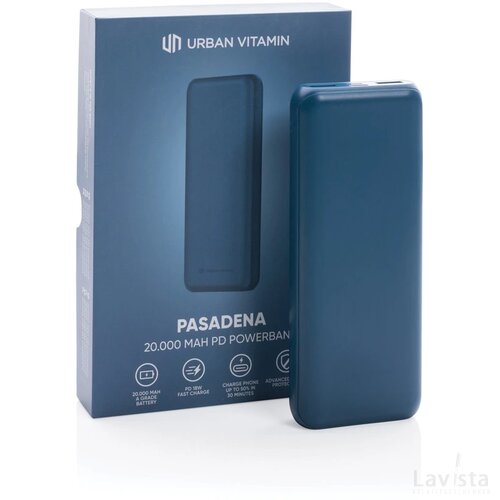Urban Vitamin Pasadena 20.000 mAh 18W PD powerbank blauw